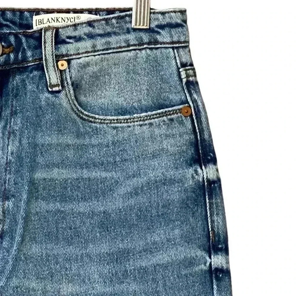 BLANKNYC The Baxter Rib Cage Straight Leg Jeans Women’s 29 Blue Distressed NWT - Picture 8 of 11